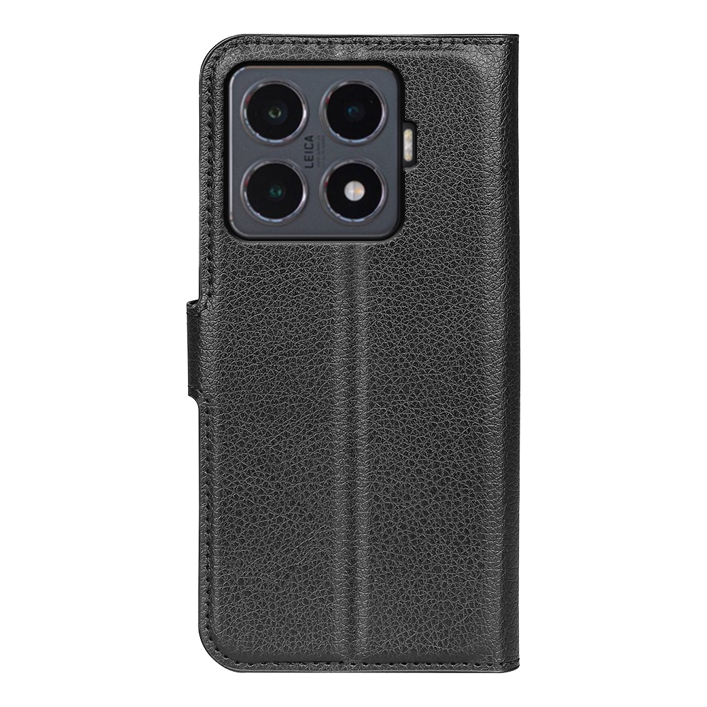 Litchi knižkové púzdro na Xiaomi 15T Pro - čierne