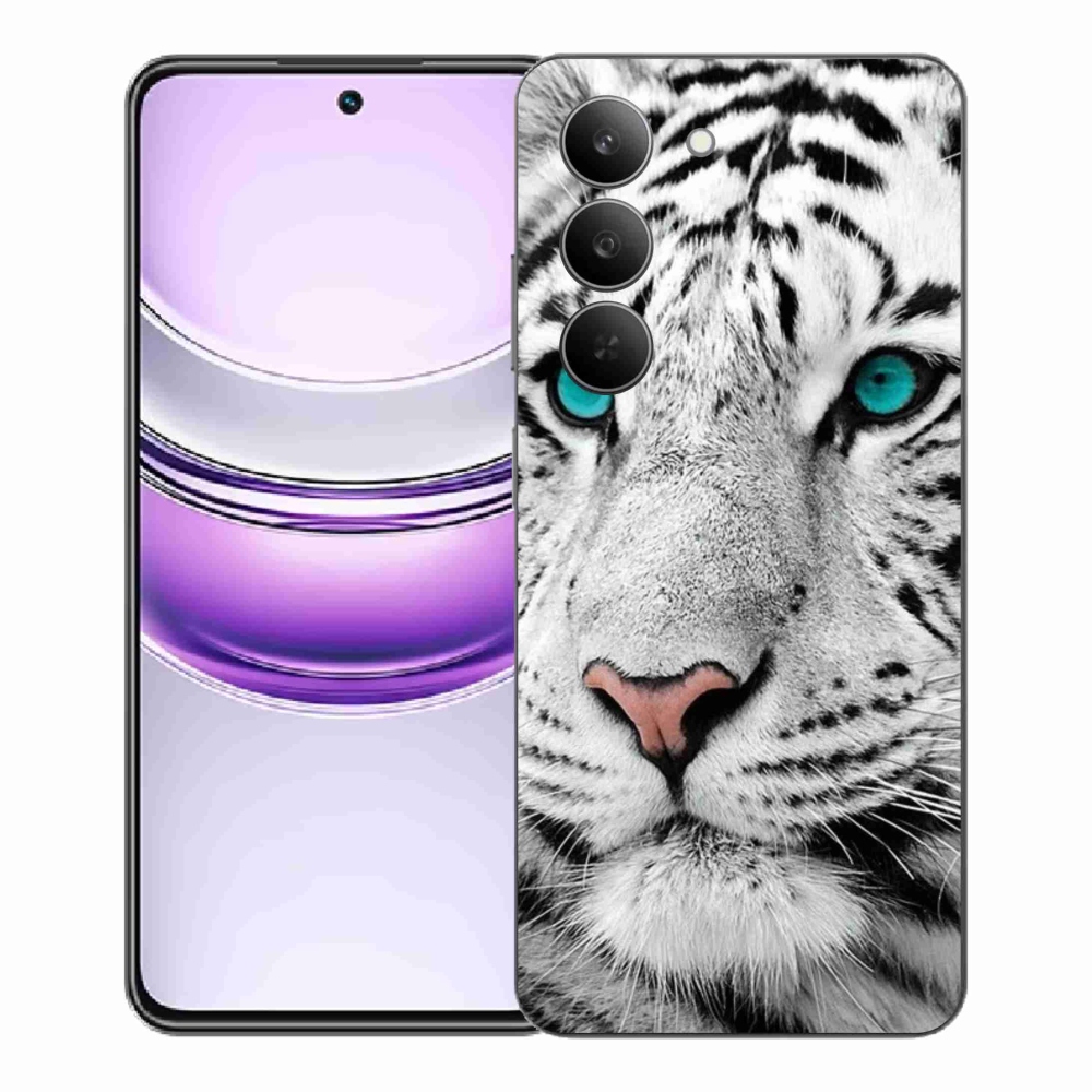 Gélový kryt mmCase na Realme 14x 5G - biely tiger