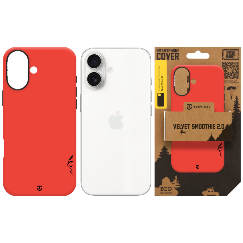 Tactical MagForce Velvet Smoothie 2.0 – puzdro pre Apple iPhone 16 v farbe Chilli