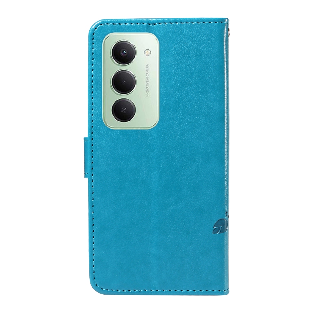 Flowery knižkové púzdro na Xiaomi Redmi 15 4G (171mm) - modré