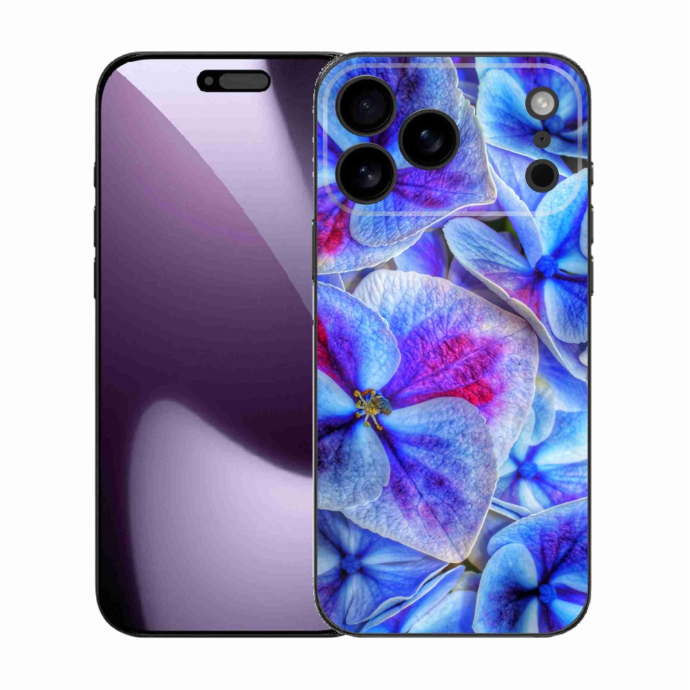Gélový kryt mmCase na iPhone 17 Pro Max - modré kvety 1