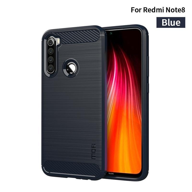 Mofi odolný gélový obal s textúrou na mobil Xiaomi Redmi Note 8 - modrý