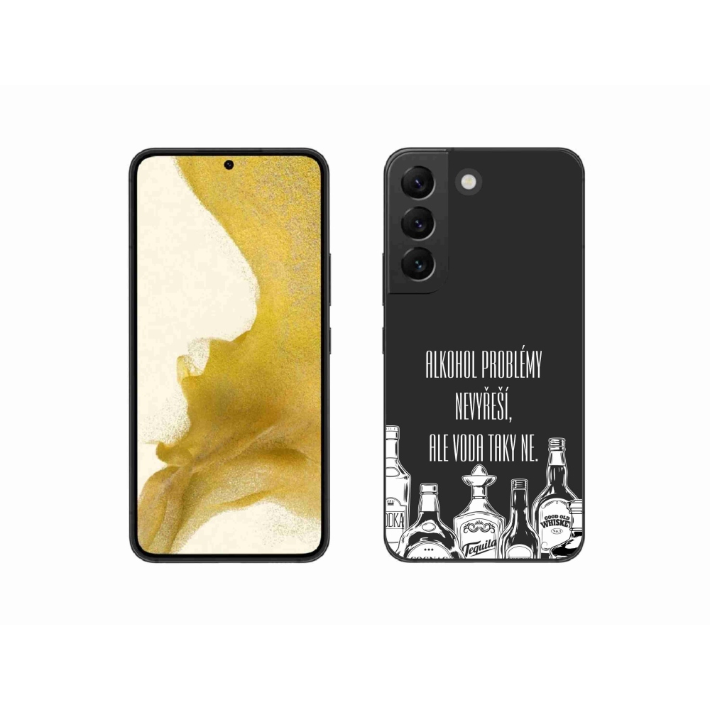 Gélový kryt mmCase na Samsung Galaxy S22 5G - vtipný text čierne pozadie