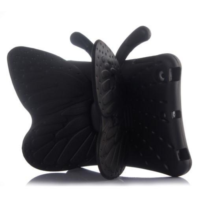 Motýlie 3D silikónový obal s funkciou stojanu na iPad mini, iPad mini 2, iPad mini 3 - čierny