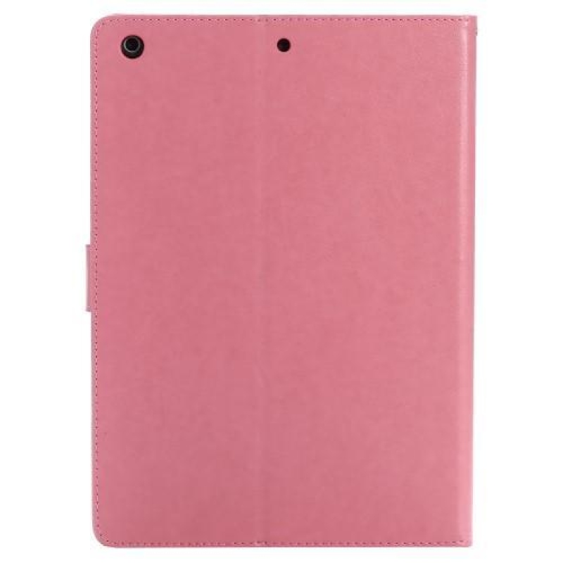 Motýlie PU kožené puzdro na iPad Air - ružové