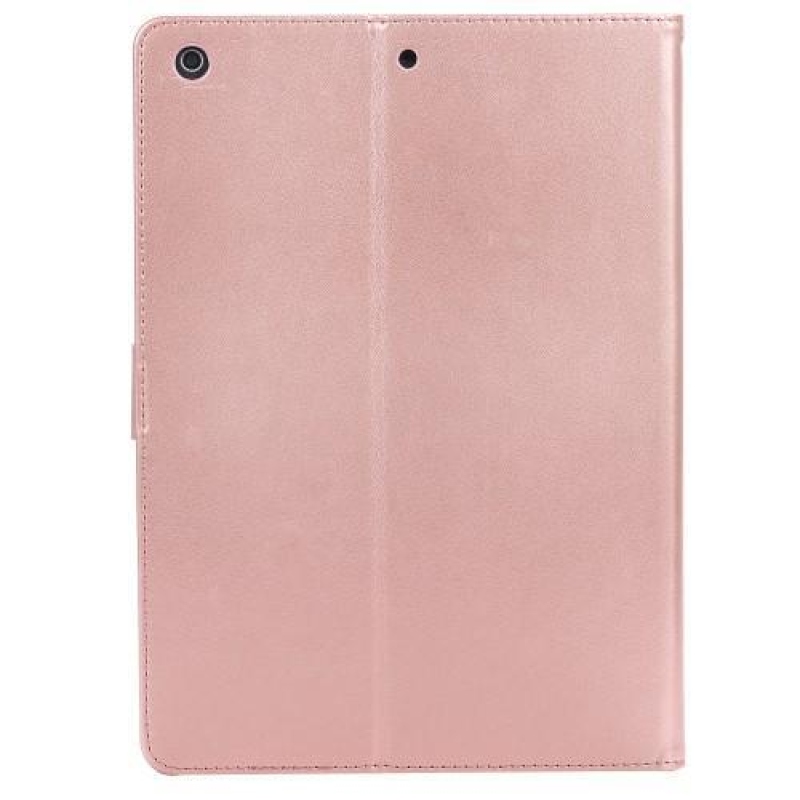 Motýlie PU kožené puzdro na iPad Air - růžovozlaté