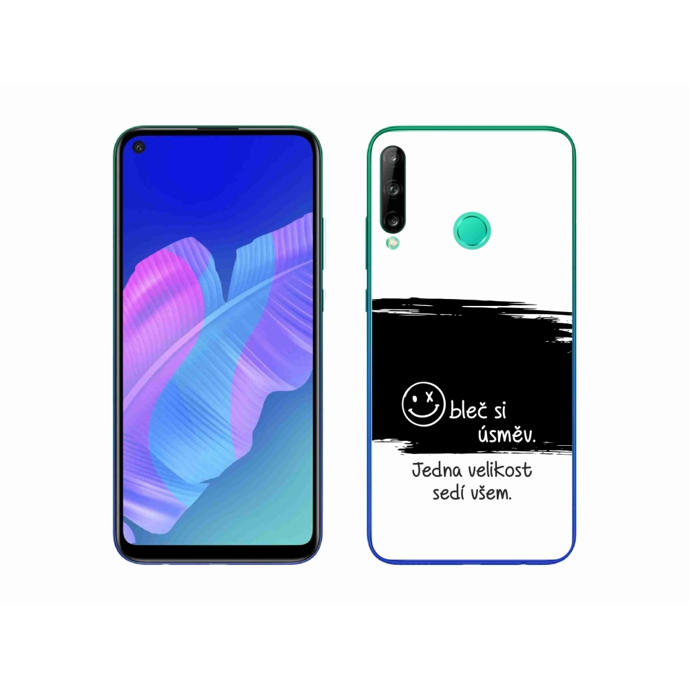 Gélový kryt mmCase na Huawei P40 Lite E - vtipný text 8 čiernobiele pozadie