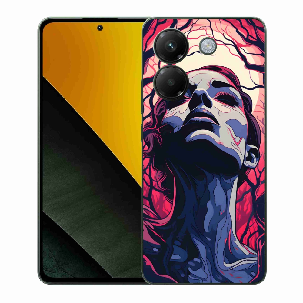 Gélový kryt mmCase na Xiaomi Poco M7 Pro 5G - abstraktná tvár