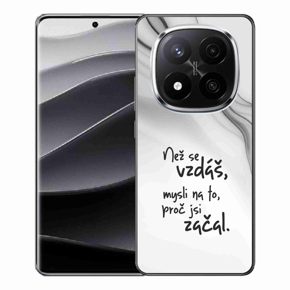 Gélový kryt mmCase na Xiaomi Redmi Note 14 Pro+ 5G - citát 2 biele pozadie