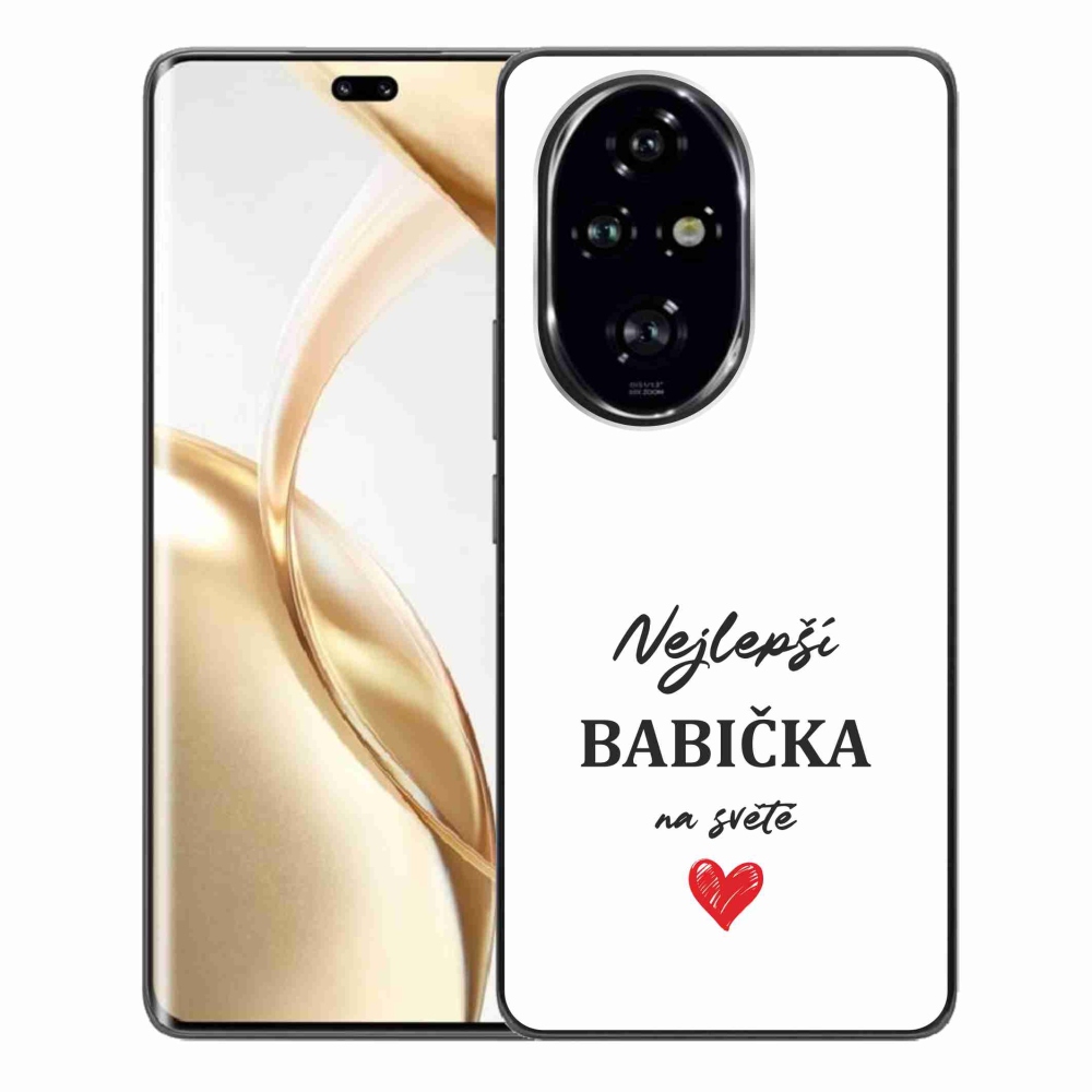 Gélový kryt mmCase na Honor 200 Pro 5G - najlepšia babička 1 biele pozadie