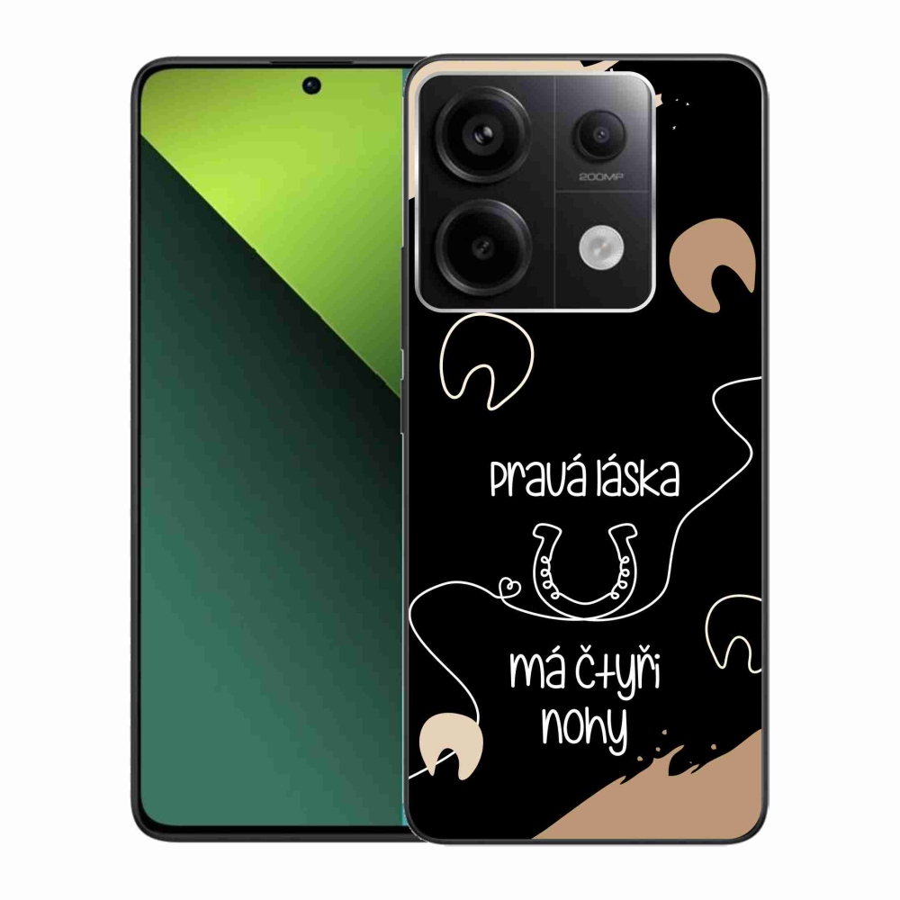 Gélový kryt mmCase na Xiaomi Redmi Note 13 Pro 5G/Poco X6 5G - konský motív čierne pozadie