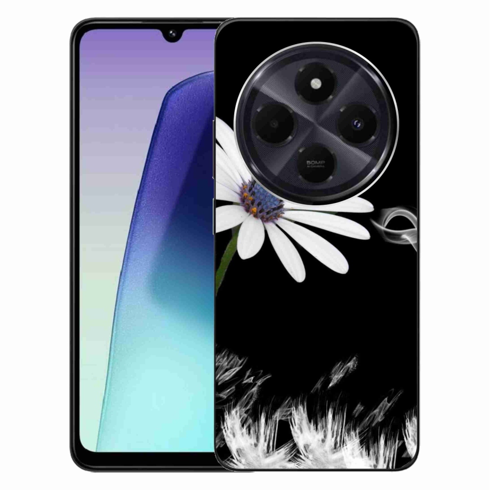 Gélový kryt mmCase na Xiaomi Redmi 14C/Poco C75 - biela kvetina