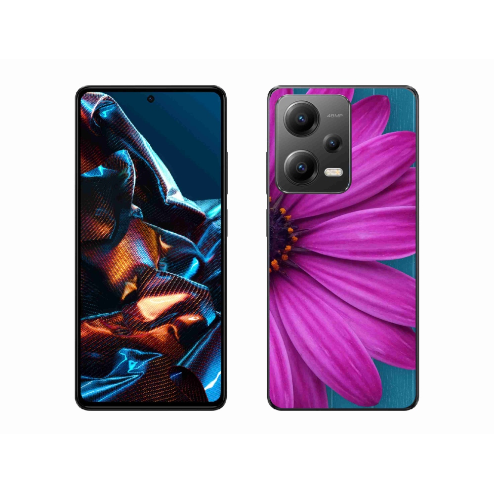 Gélový obal mmCase na mobil Xiaomi Redmi Note 12 Pro 5G - fialová margaréta