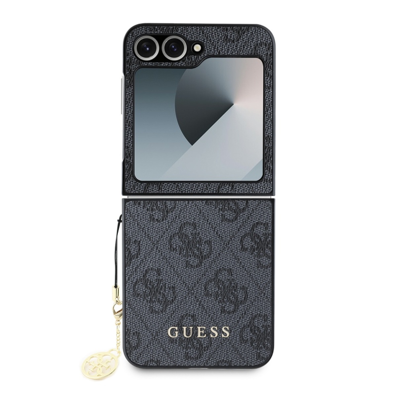Guess 4G Charm Zadný Kryt pre Samsung Galaxy Z Flip 6 Grey