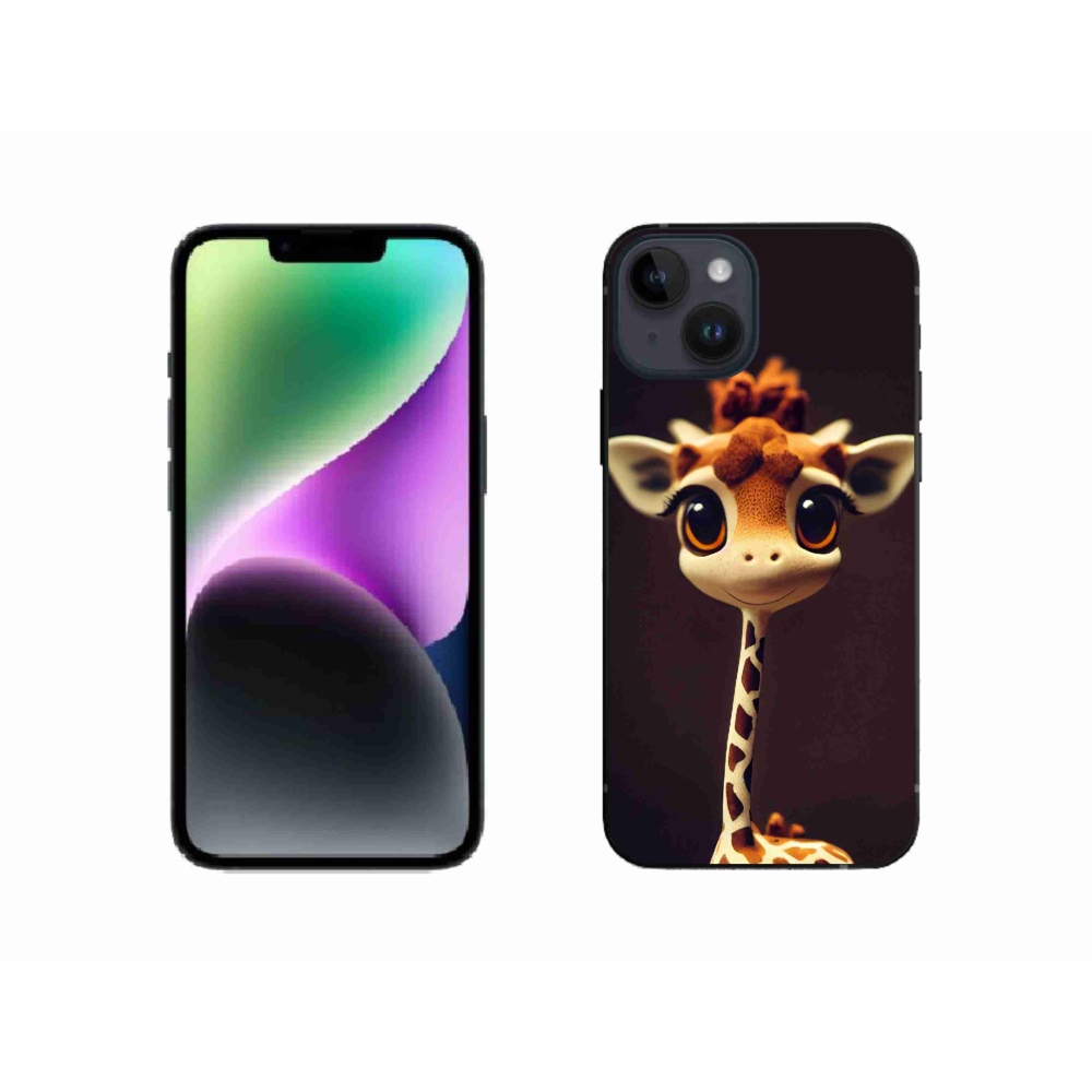 Gélový kryt mmCase na iPhone 14 - malá žirafa