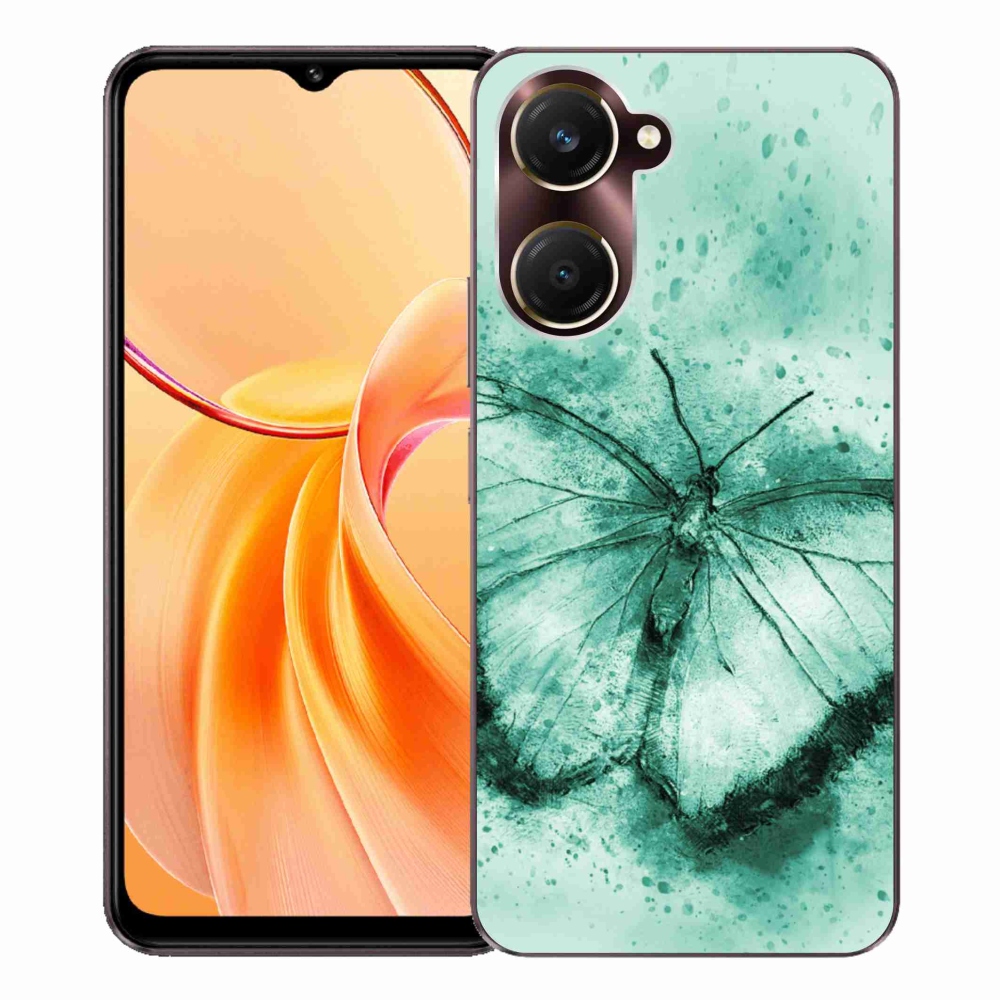 Gélový kryt mmCase na Vivo Y28s 5G - zelený motýľ