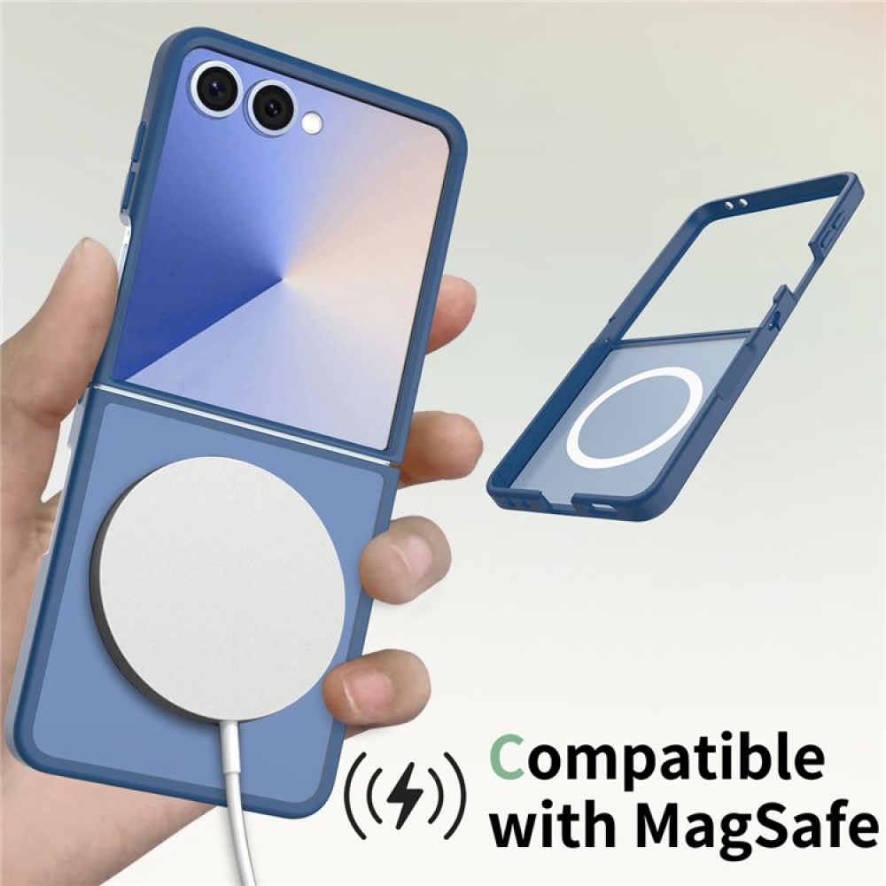 Skin gélový obal s pevným chrbtom a podporou MagSafe na Samsung Galaxy Z Flip7 5G - modrý