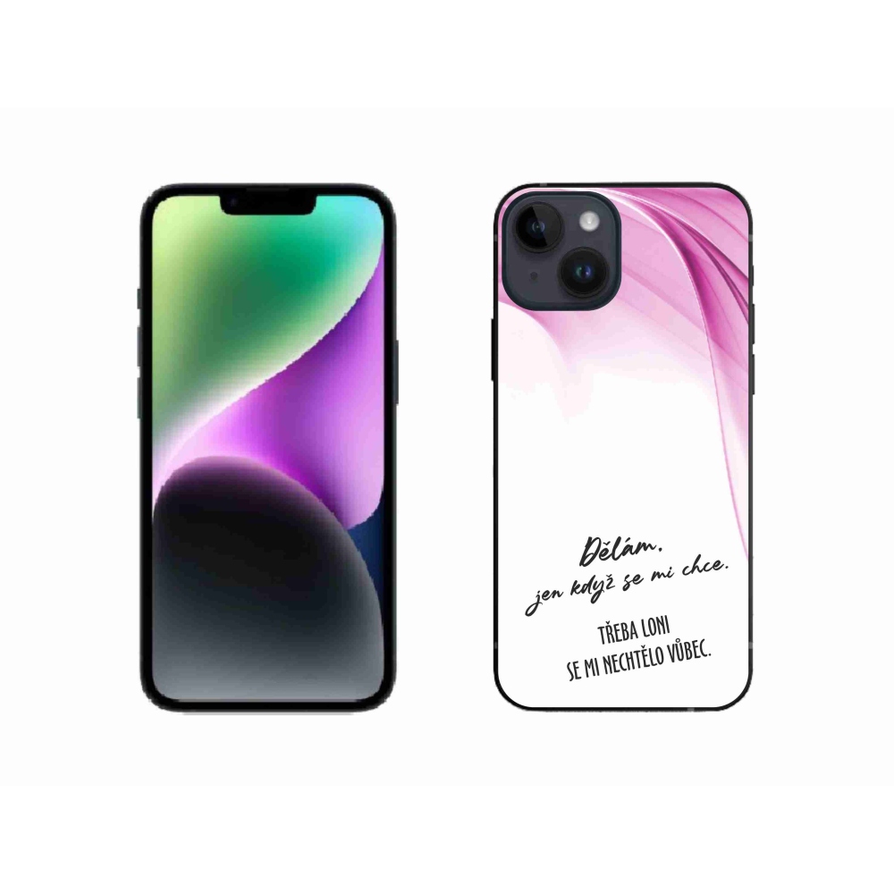 Gélový kryt mmCase na iPhone 14 - vtipný text 12 biele pozadie