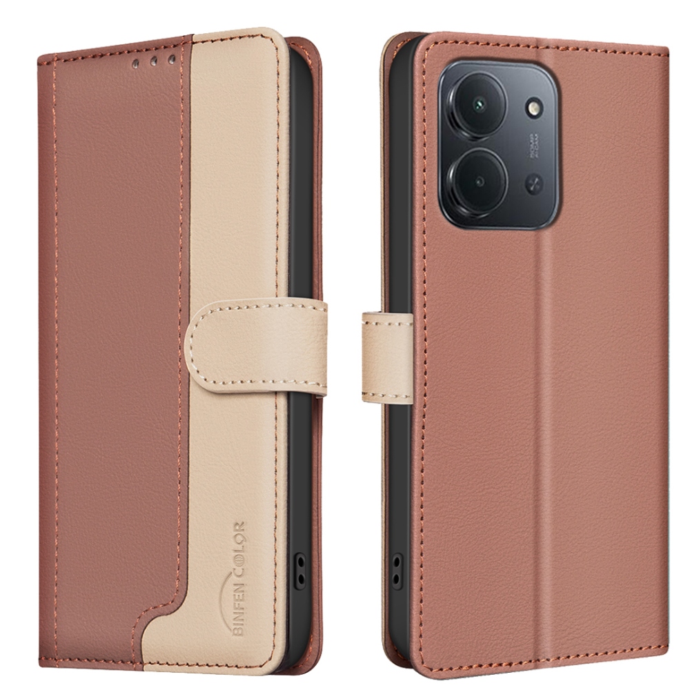BNF DUO knižkové púzdro na Xiaomi Redmi 15C 4G/5G (173mm) - hnedé
