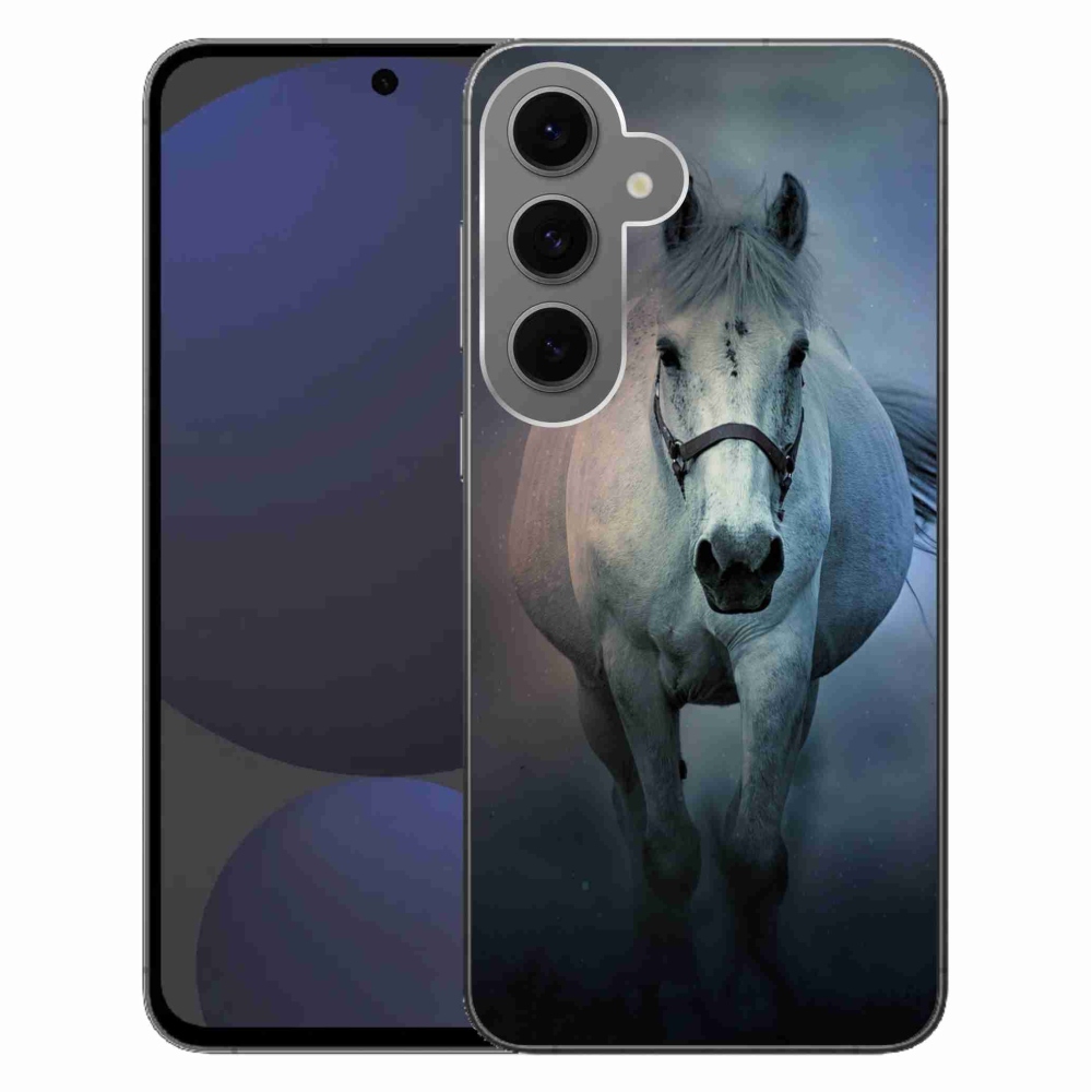 Gélový obal mmCase na Samsung Galaxy S24 FE - bežiaci biely kôň