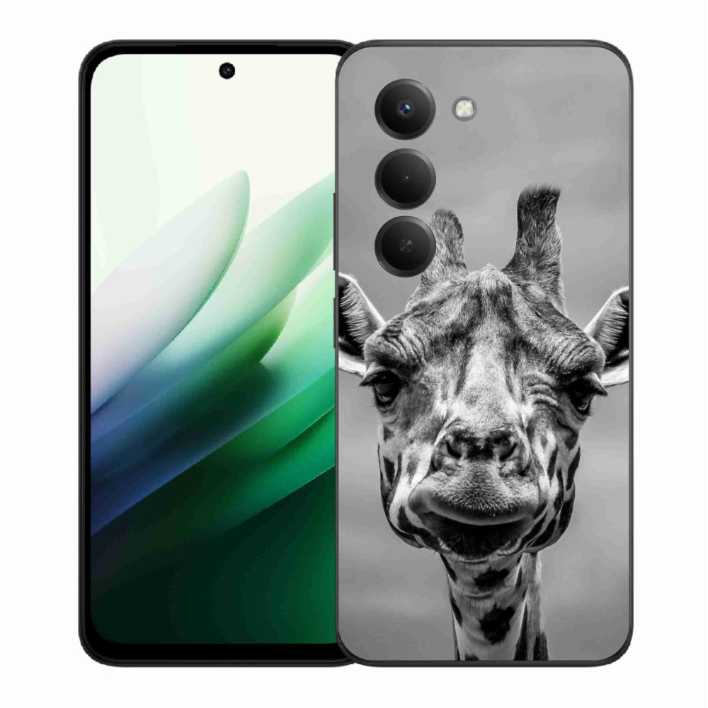 Gélový kryt mmCase na Xiaomi Redmi 15 5G (169mm) - čiernobiela žirafa