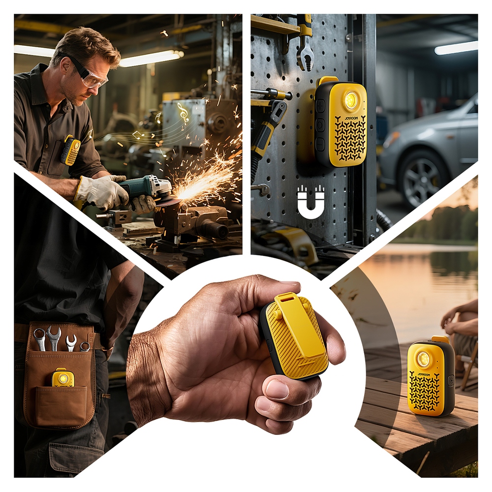 Joyroom Maya JR-MS03 prenosný Bluetooth reproduktor so svietidlom - žltý