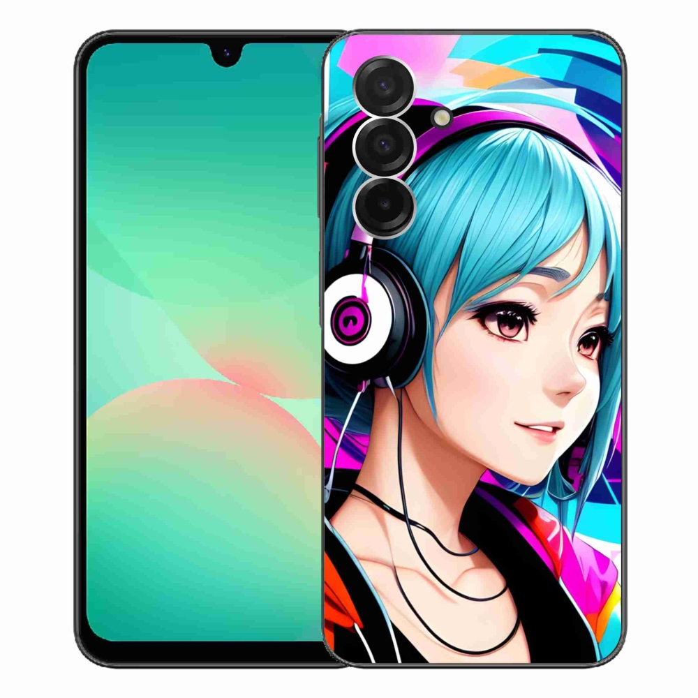 Gélový kryt mmCase na Samsung Galaxy A26 5G - dievča so slúchadlami