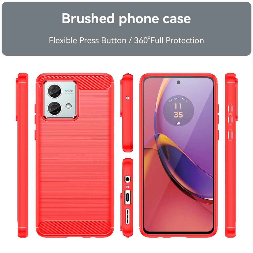 Carbon odolný gélový obal na Motorola Moto G84 5G - červený