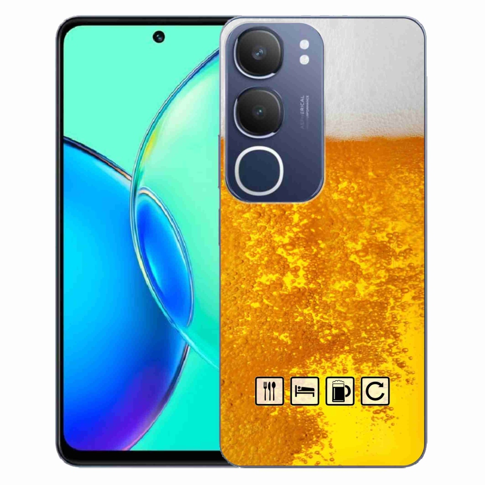 Gélový kryt mmCase na Vivo Y19s - pivný motív 3
