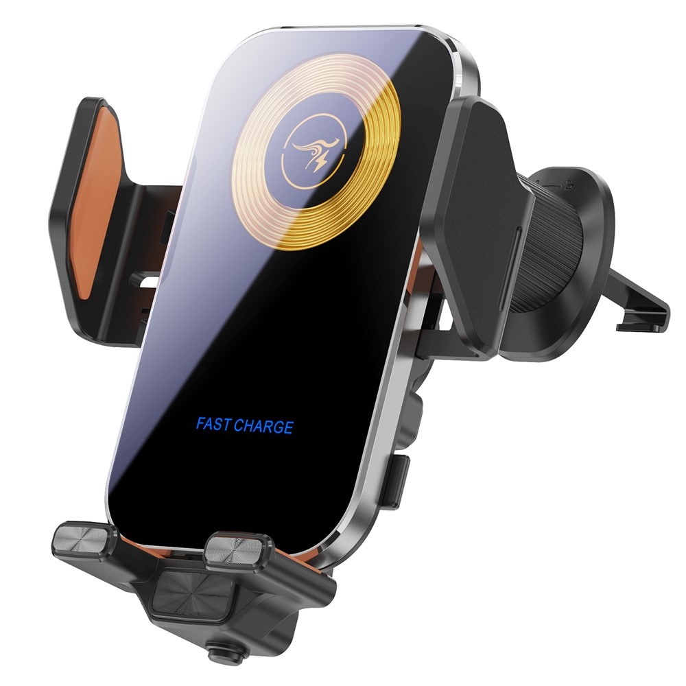 X15 bezdrôtová nabíjačka do auta s držiakom do ventilácie 15 W - strieborná