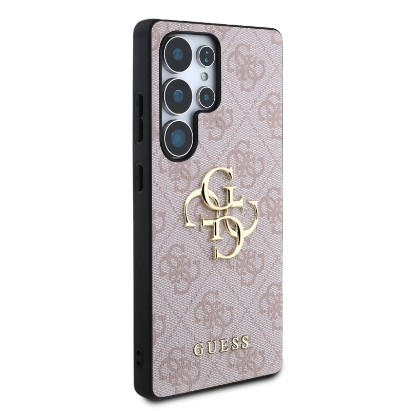 Guess PU 4G Metal Logo Zadný Kryt pre Samsung Galaxy S25 Ultra Pink