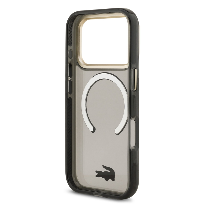 Lacoste PC/TPU matný povrch Gold Logo MagSafe zadný kryt pre iPhone 17 Pro Black