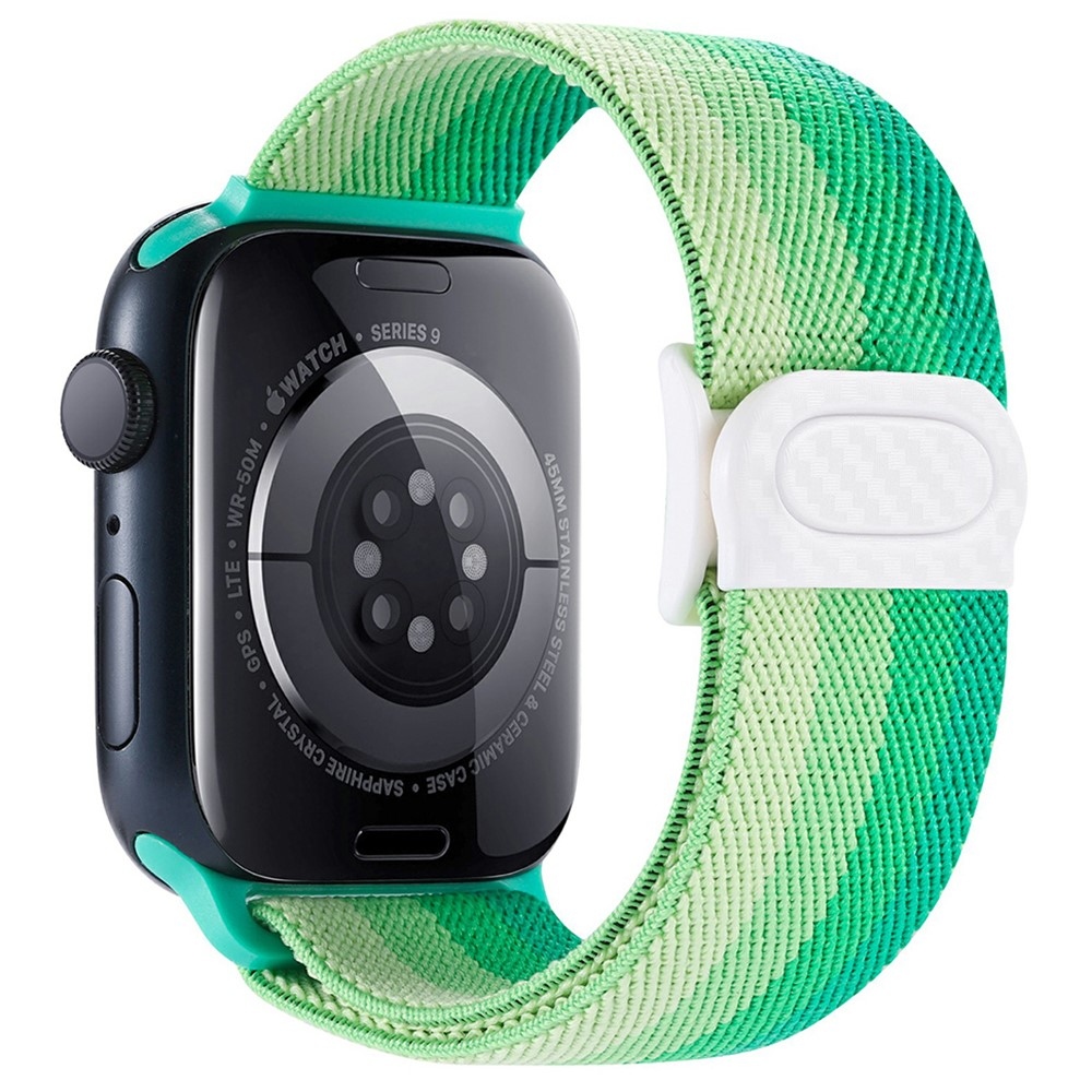 Gradient nylonový remienok na Apple Watch Ultra/Ultra 2 49mm/SE/SE 2022/2023 44mm/9/8/7 45mm/6/5/4 44mm/3/2/1 42 mm - zelené pruhy