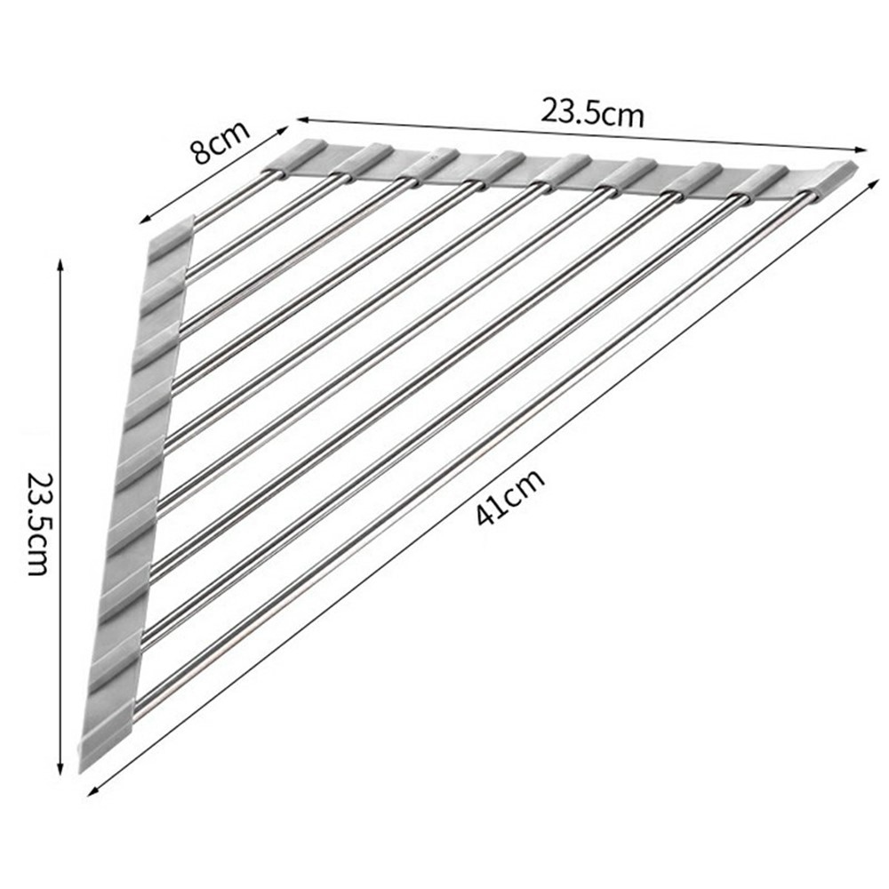 Rolovací nerezový odkvapkávač na riad nad drez v šedom prevedení