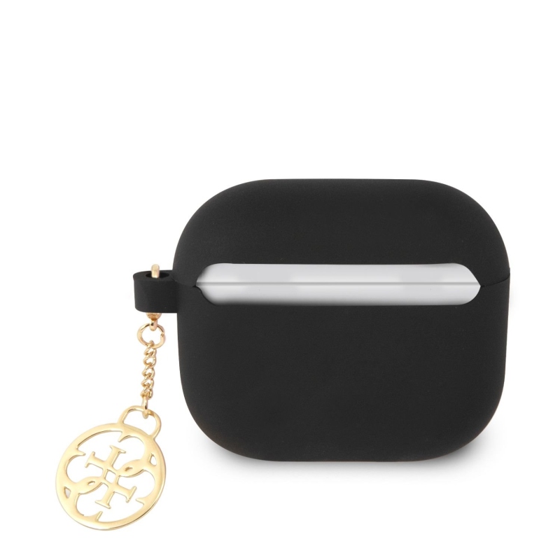 Guess 4G Charms Silikónové Puzdro pre Airpods 3 Black