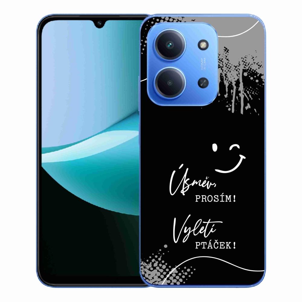 Gélový kryt mmCase na Xiaomi Redmi 15C 4G/5G (173mm) - vtipný text 4 čierne pozadie