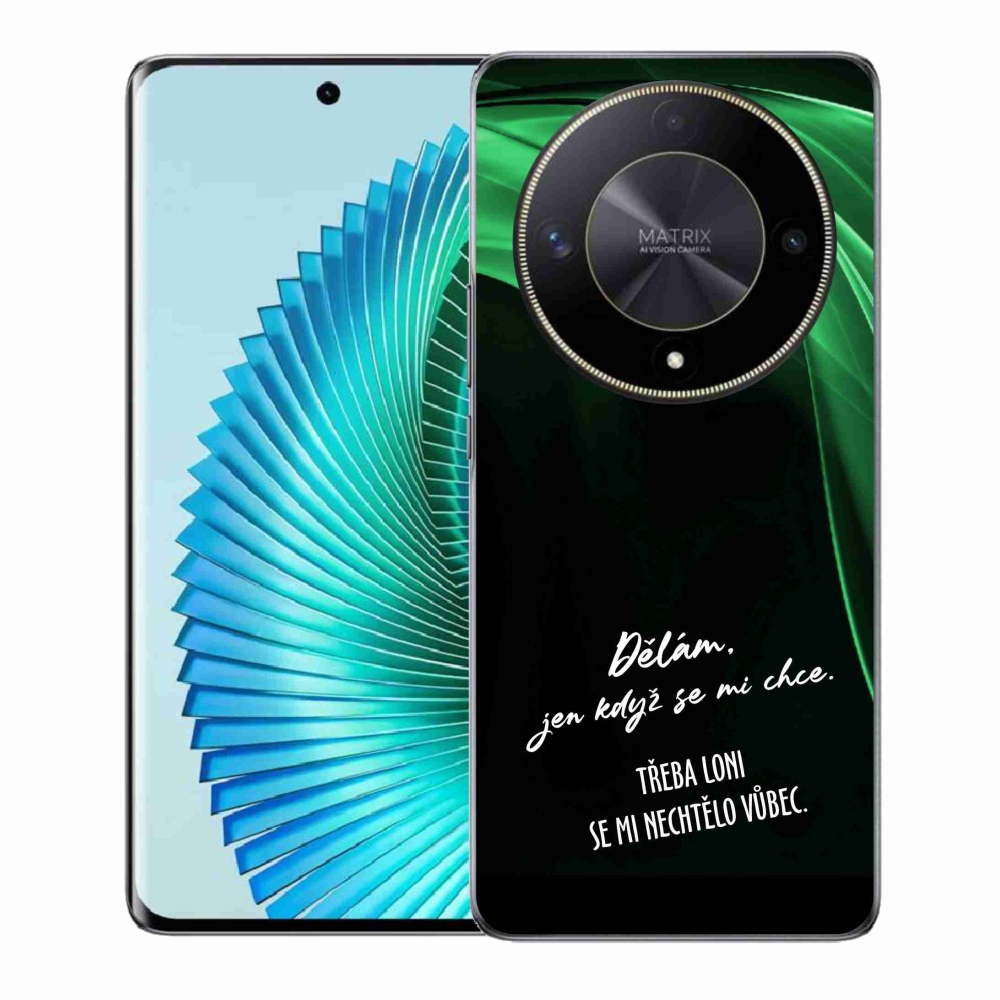 Gélový kryt mmCase na Honor Magic 6 Lite 5G - vtipný text 12 čierne pozadie