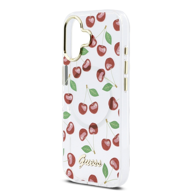 Guess IML Glitter Cherry MagSafe zadný kryt pre iPhone 17