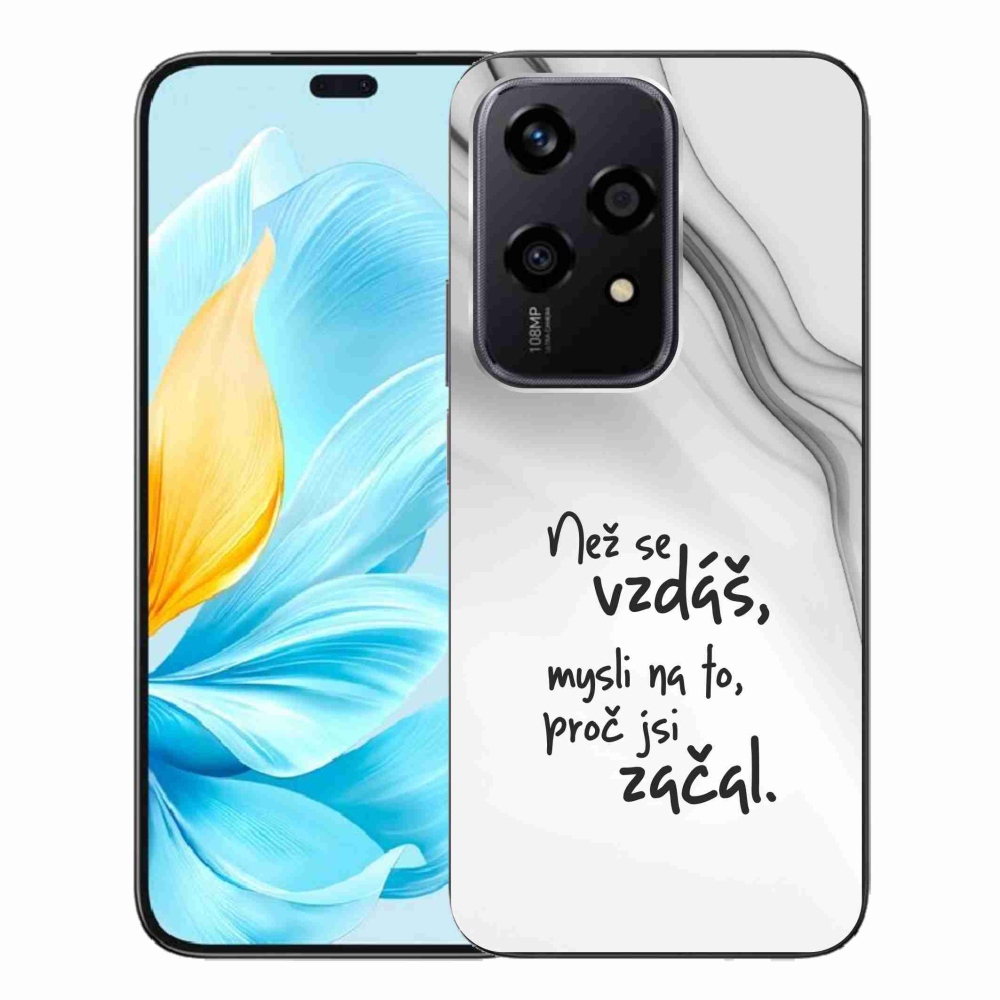 Gélový kryt mmCase na Honor 200 Lite 5G - citát 2 biele pozadie