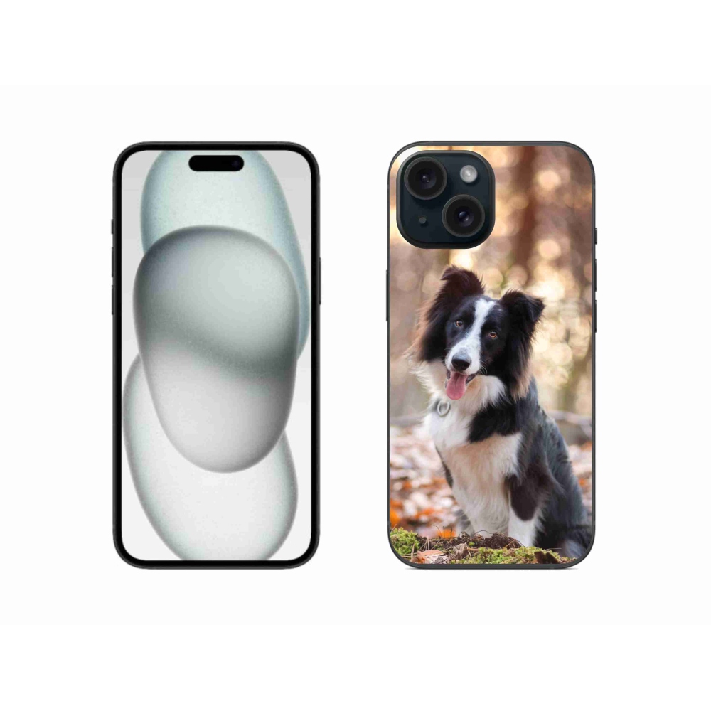 Gélový obal mmCase na iPhone 15 - border kólia 1