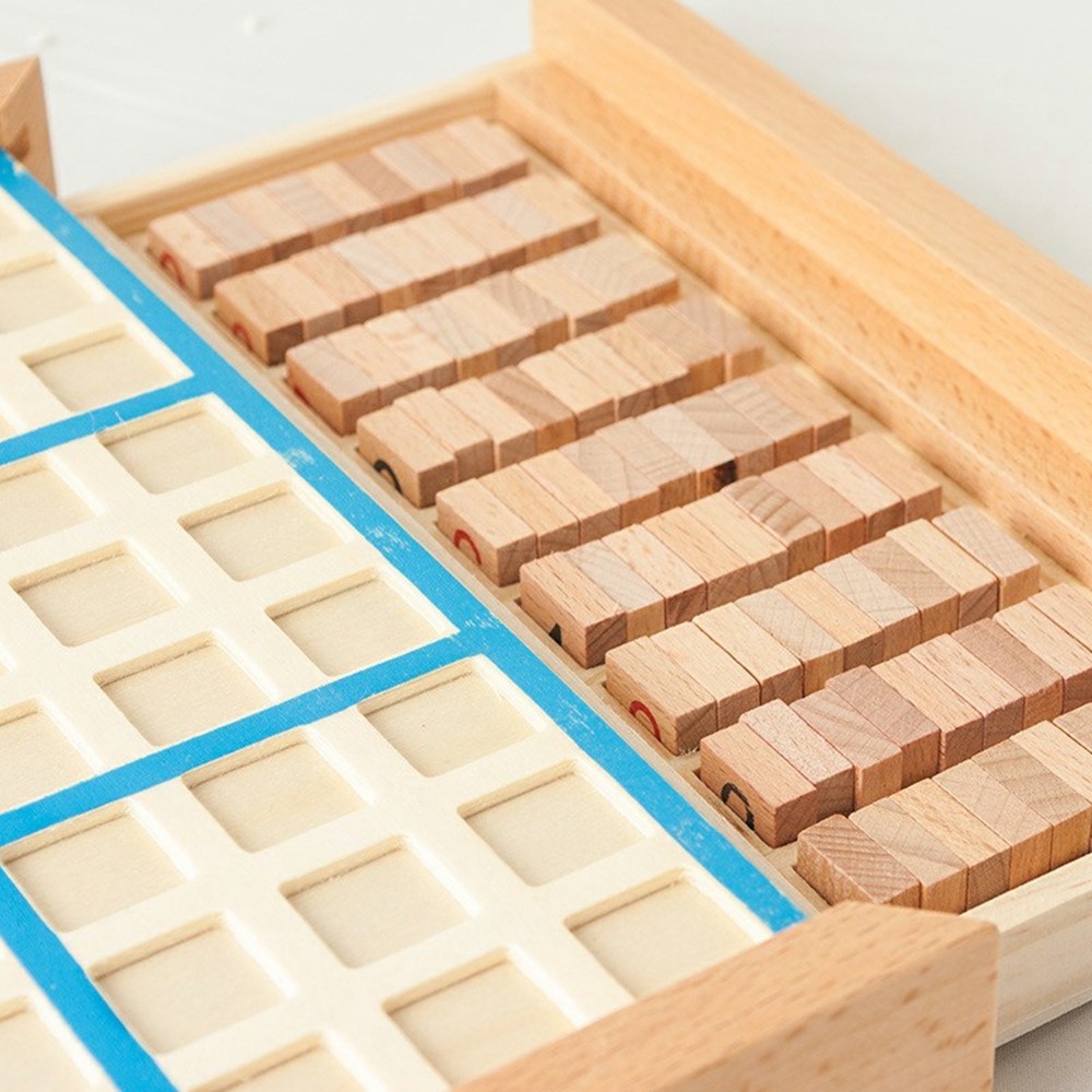 Drevené sudoku s číslami a úložnou zásuvkou