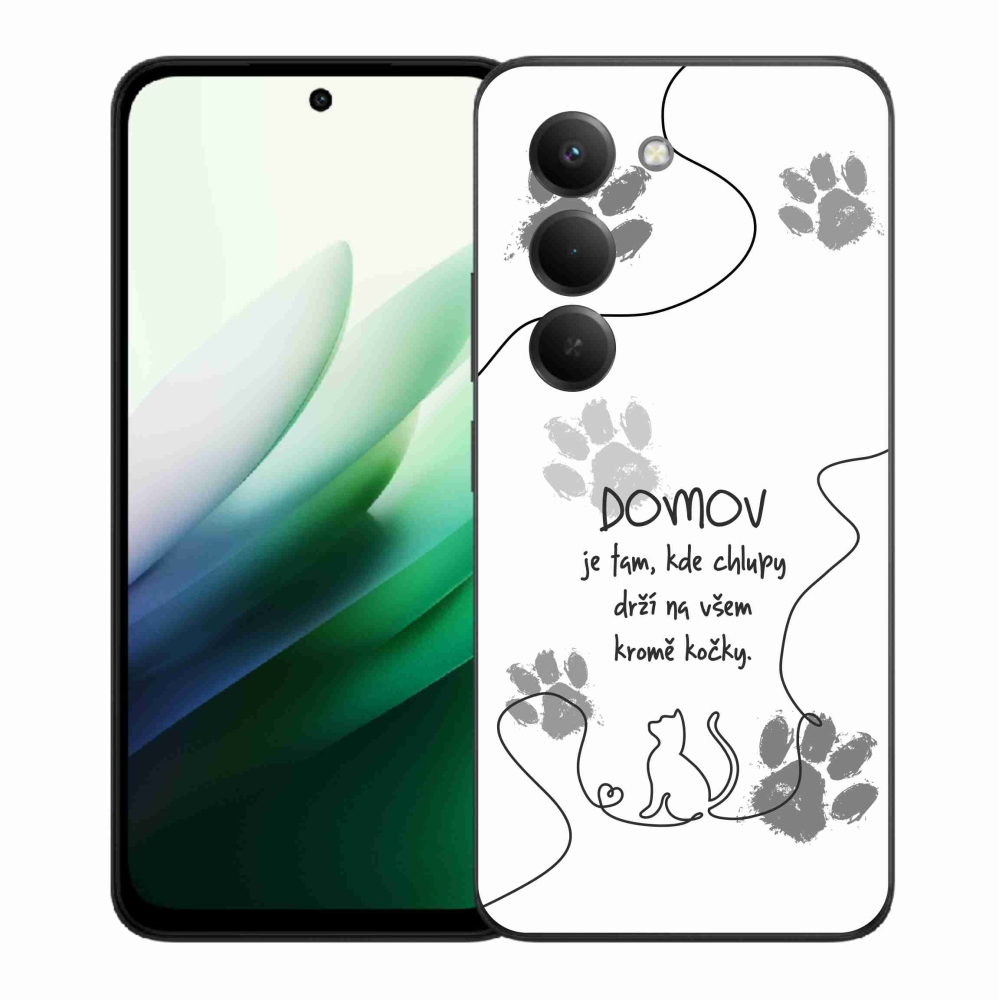 Gélový kryt mmCase na Xiaomi Redmi 15 5G (169mm) - mačacie motív biele pozadie