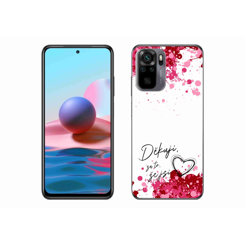 Gélový kryt mmCase na Xiaomi Redmi Note 10S - zamilovaný text 2 biele pozadie