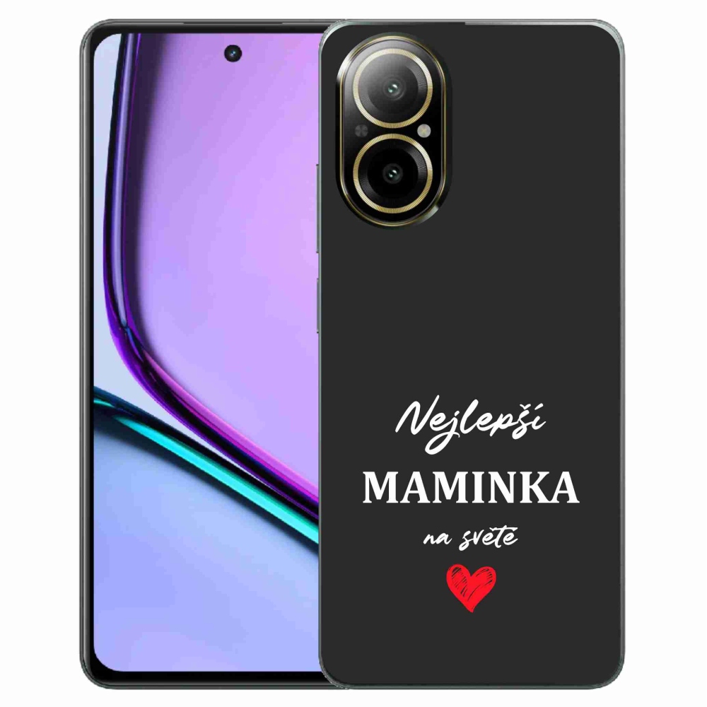 Gélový kryt mmCase na Realme C67 - najlepšia mamička 1 čierne pozadie