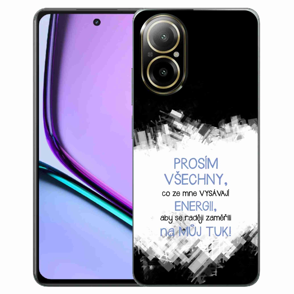Gélový kryt mmCase na Realme C67 - vtipný text 1 modrý