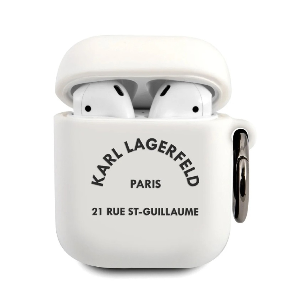 Karl Lagerfeld Rue St Guillaume puzdro Airpods 1/2 biele