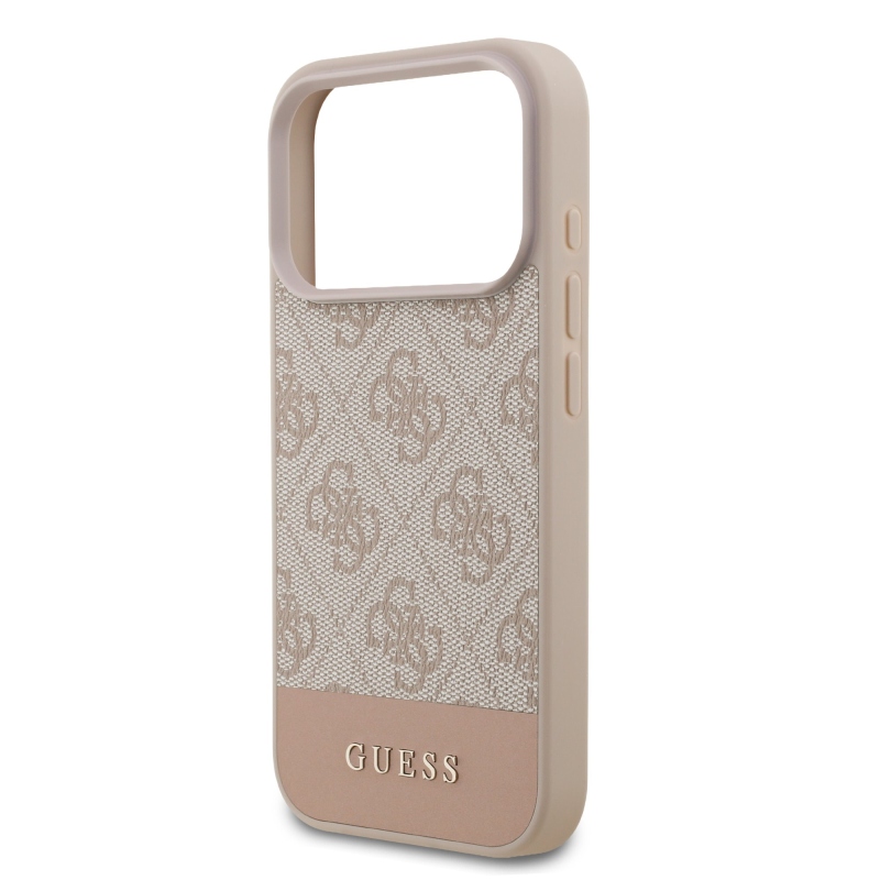 Zadný kryt Guess PU 4G Stripe pre iPhone 17 Pro Pink