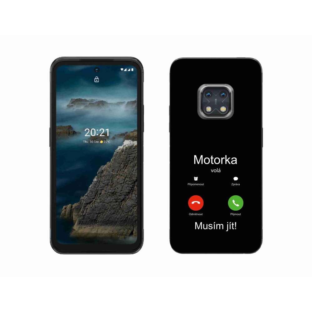 Gélový kryt mmCase na Nokia XR20 - motorka volá čierne pozadie