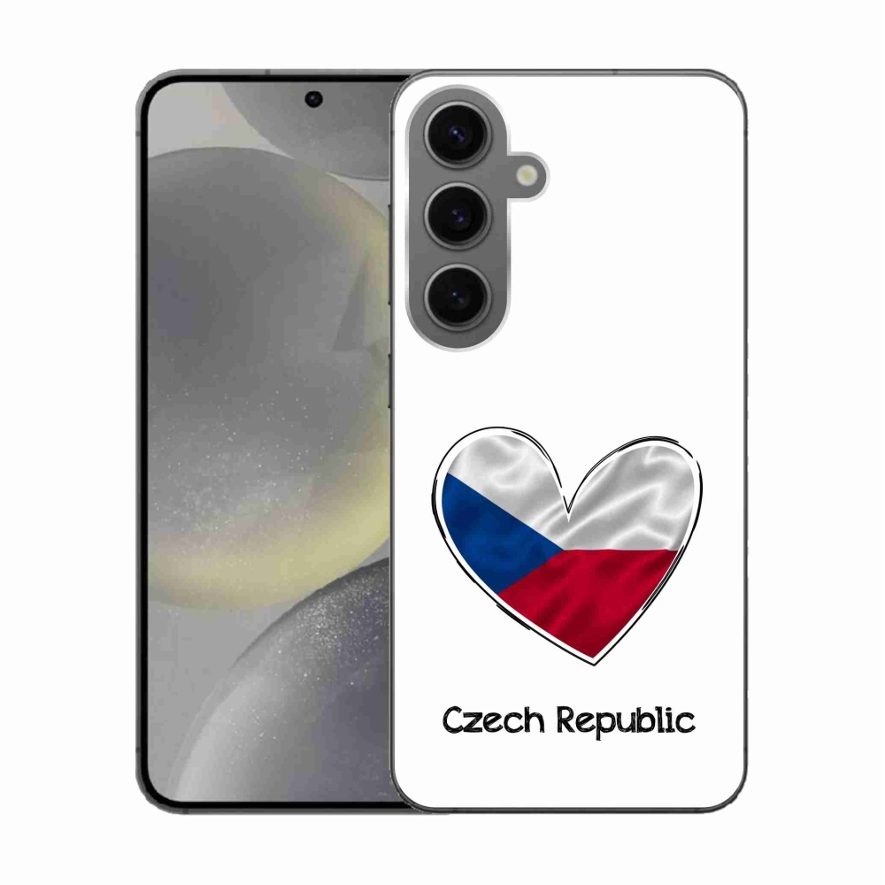 Gélový kryt mmCase na Samsung Galaxy S24 - vlajka srdca biele pozadie