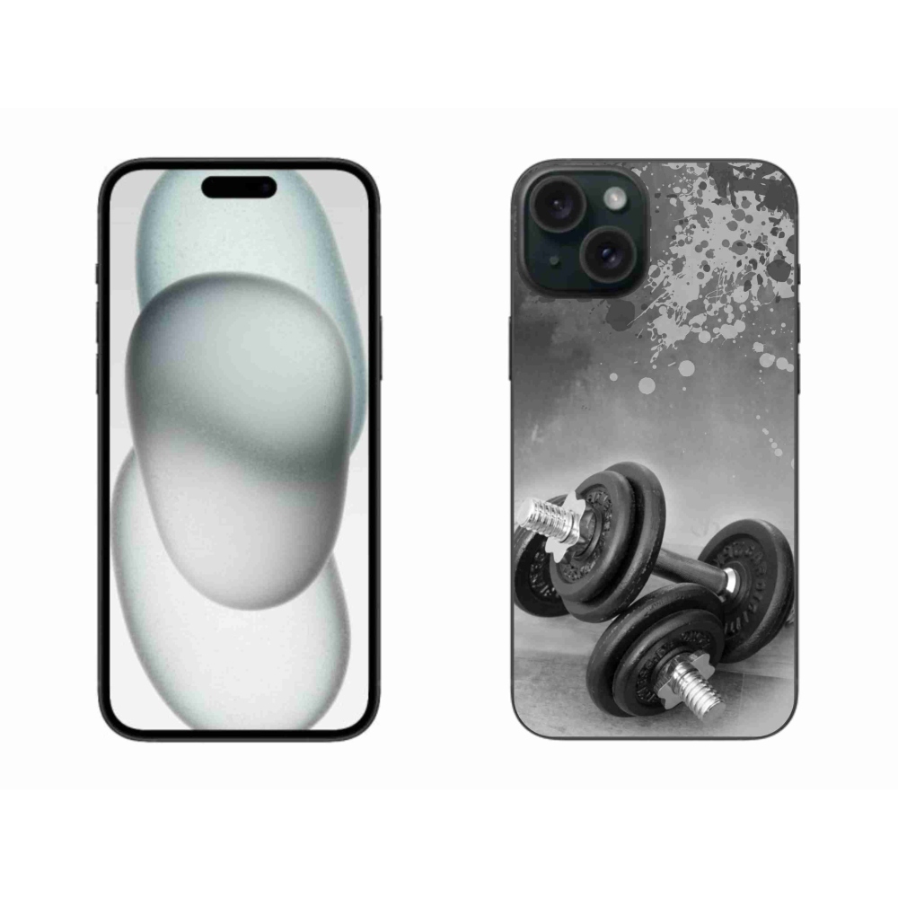 Gélový kryt mmCase na iPhone 15 Plus - činky 1